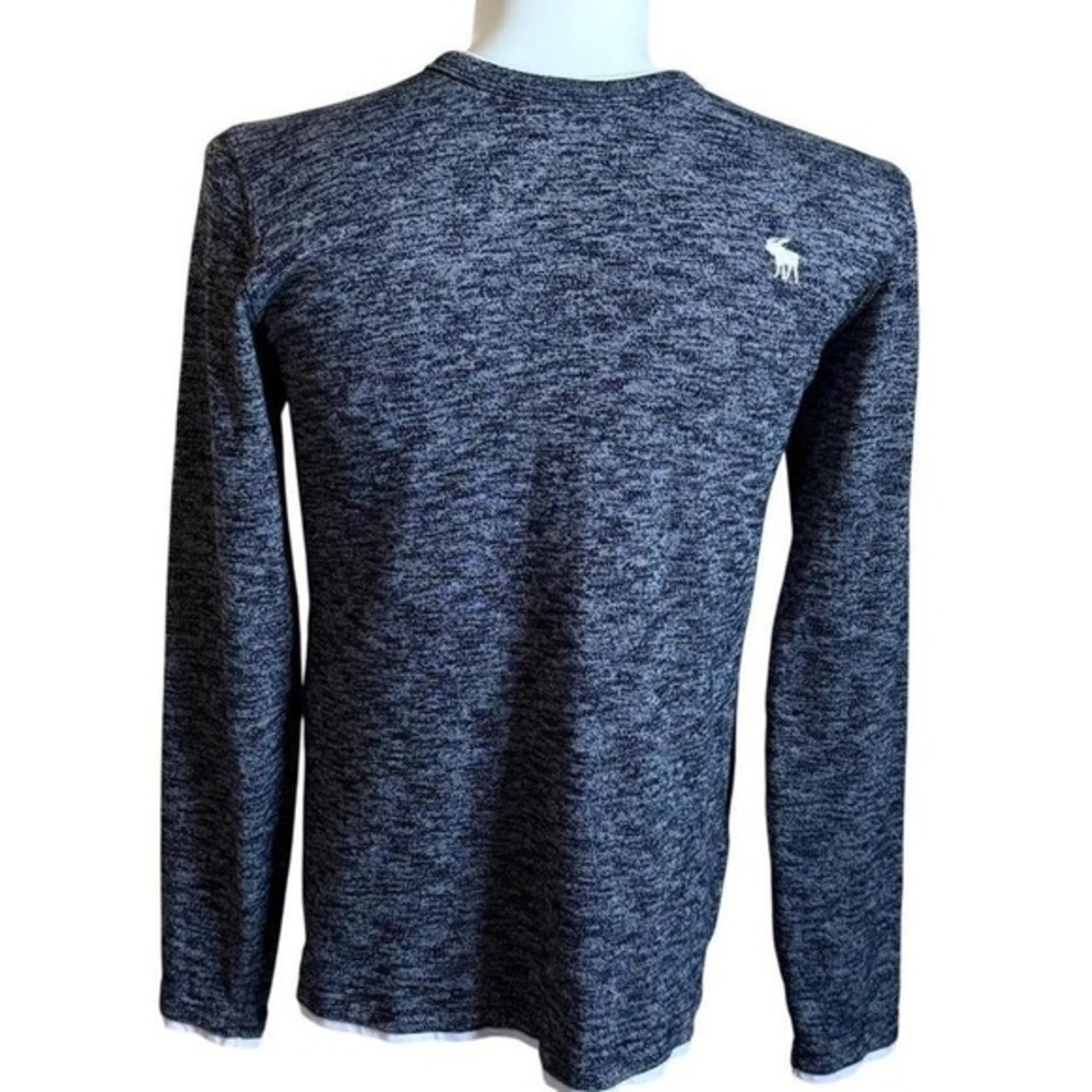 Abercrombie‎ & Fitch Mens Long Sleeve Crew Neck Heathered Knit Shirt M Medium